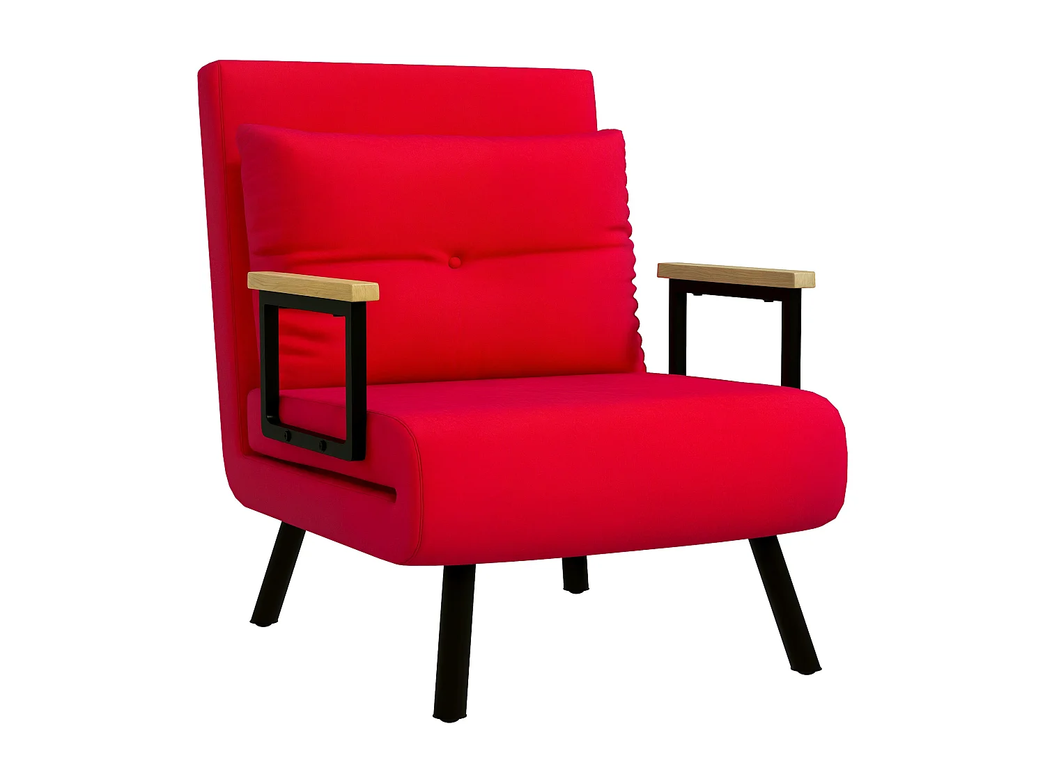 Poltrona letto 3 in 1 reclinabile con cuscino rosso