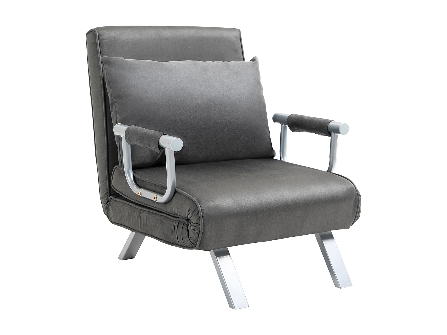 Divano letto multifunzionale 2 in 1 schienale inclinabile grigio