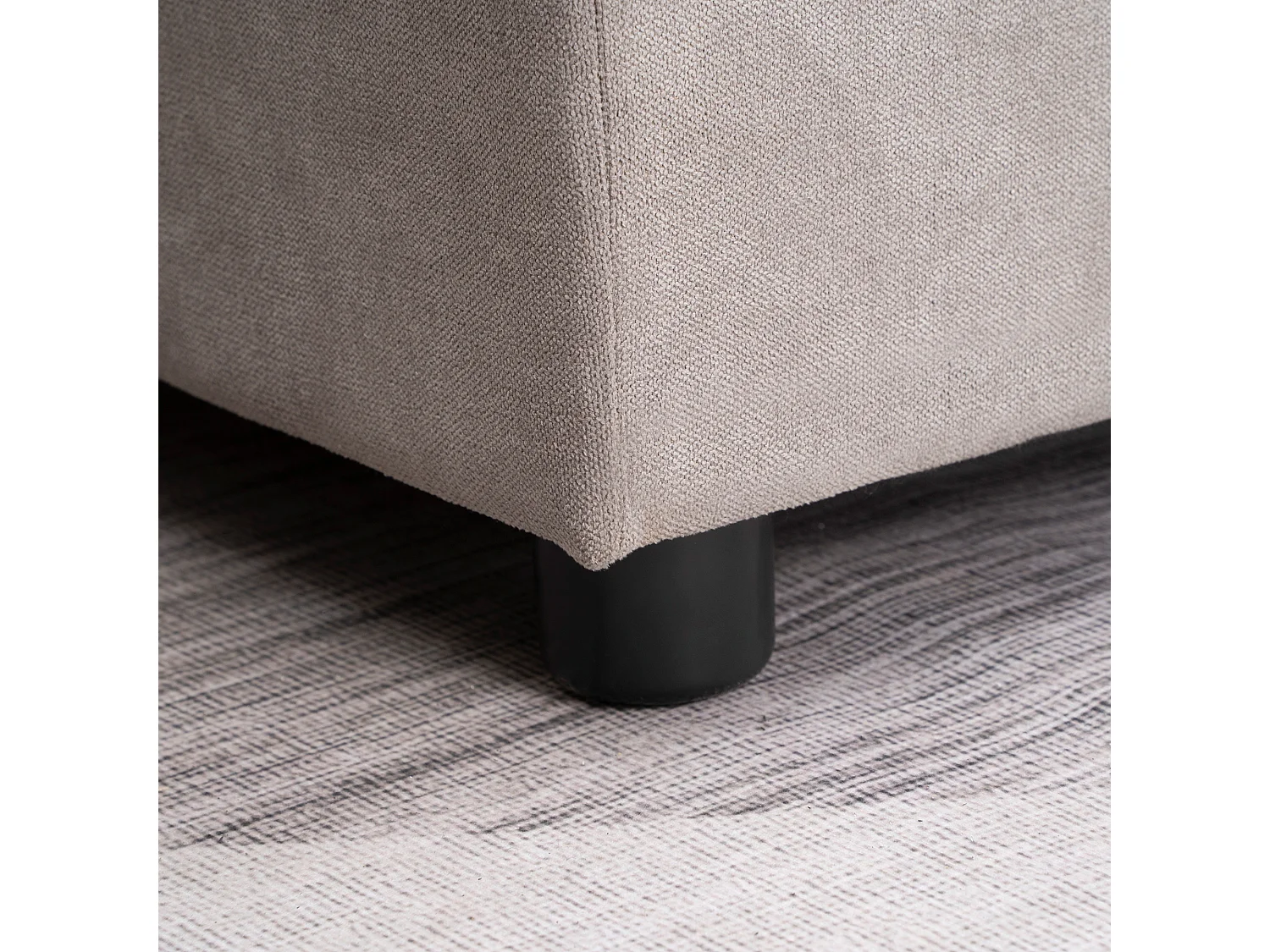 Divano letto 3  posti e chaise longue contenitore in tessuto