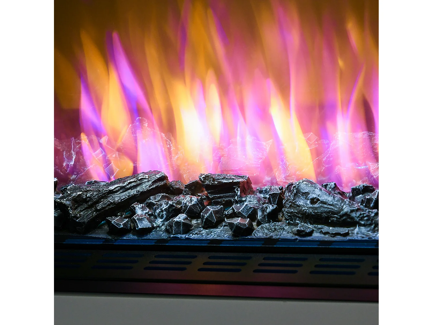 Caminetto elettrico con timer 12h spegnimento automatico bianco