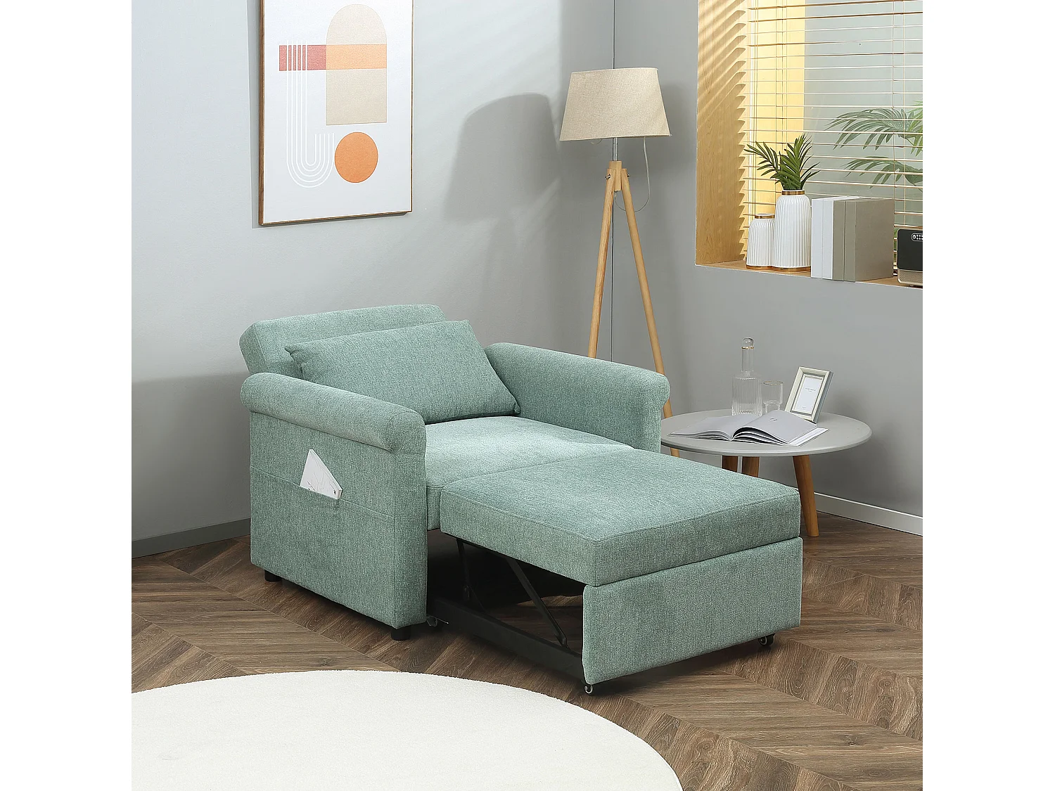 Poltrona letto singolo con schienale regolabile in 4 posizioni