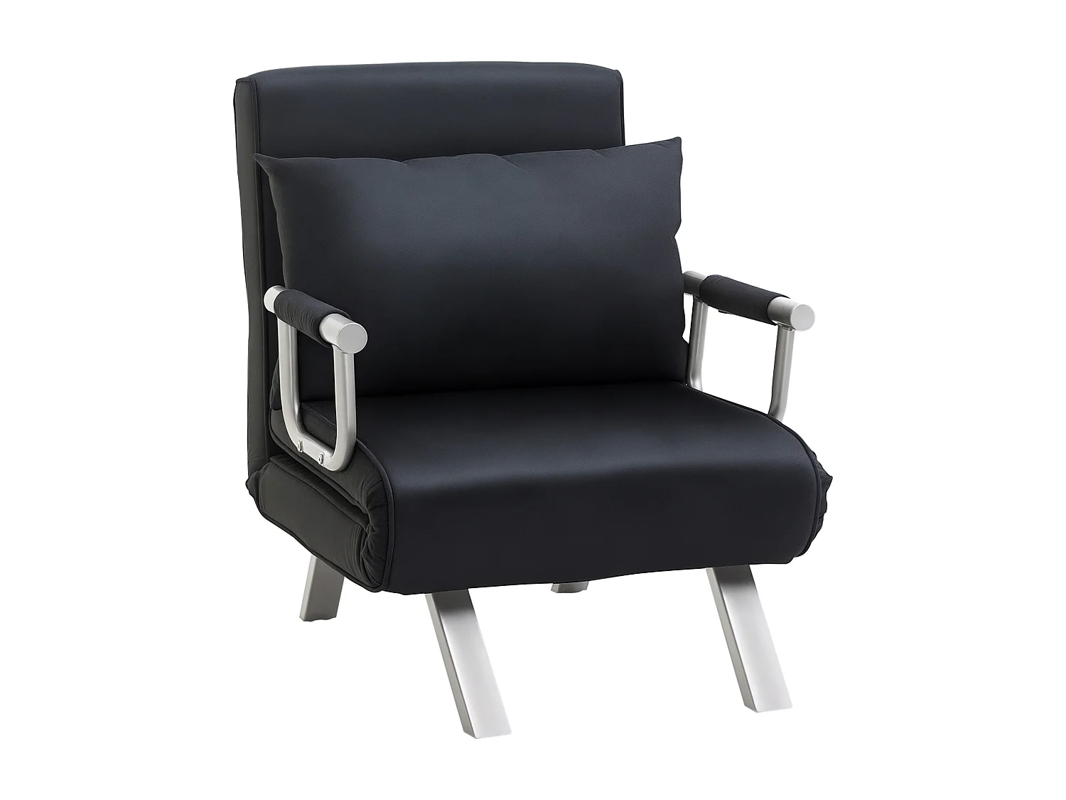 Poltrona letto con schienale reclinabile su 5 posizioni nero