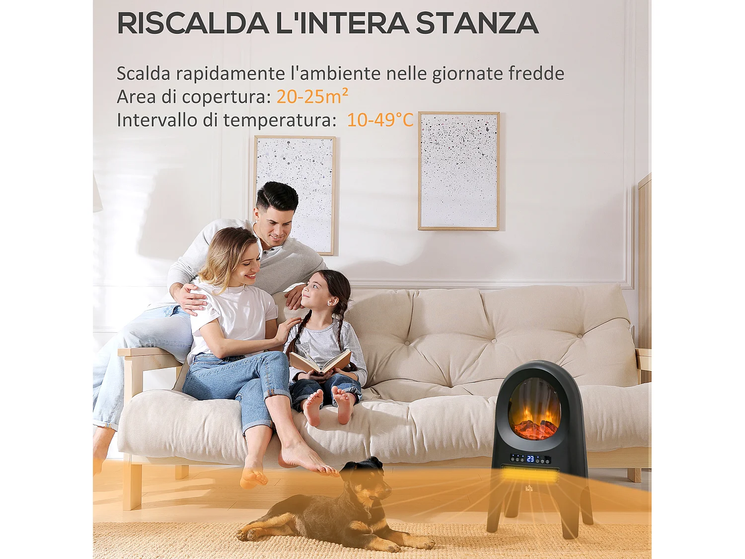 Termoventilatore a 3 modalità di riscaldamento con telecomando