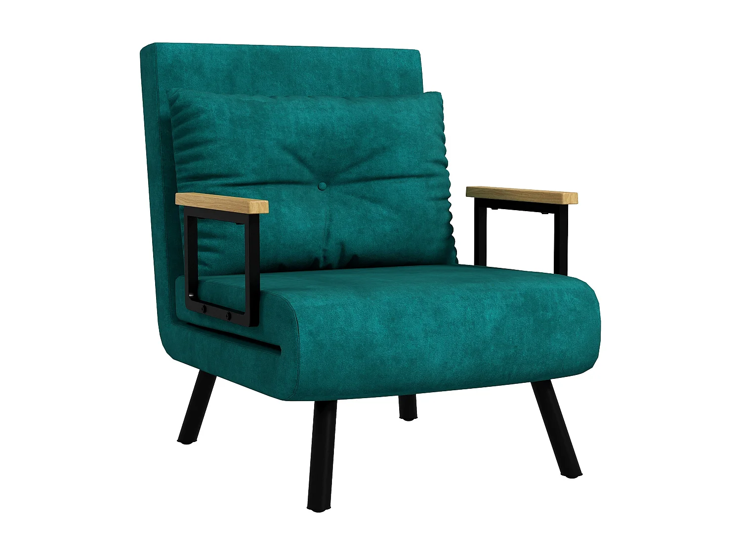 Poltrona letto singolo 3 in 1 con schienale reclinabile verde