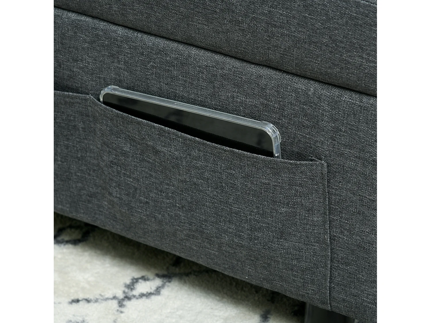Poltrona letto singolo con schienale reclinabile 3 in 1 grigio