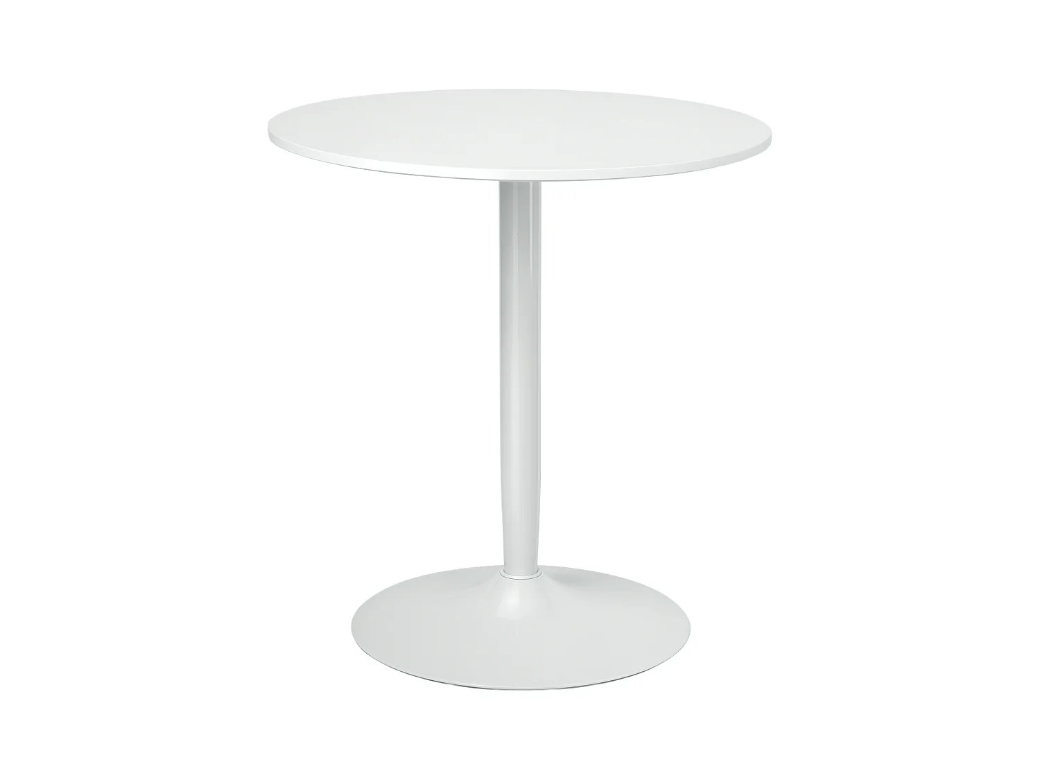 Tavolo rotondo per 2 persone in mdf e acciaio ø70x75cm bianco