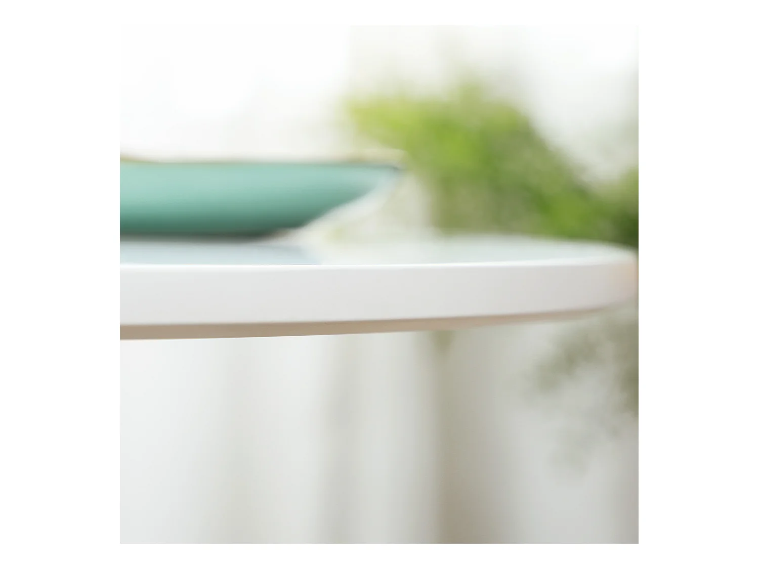 Tavolo rotondo per 2 persone in mdf e acciaio ø70x75cm bianco