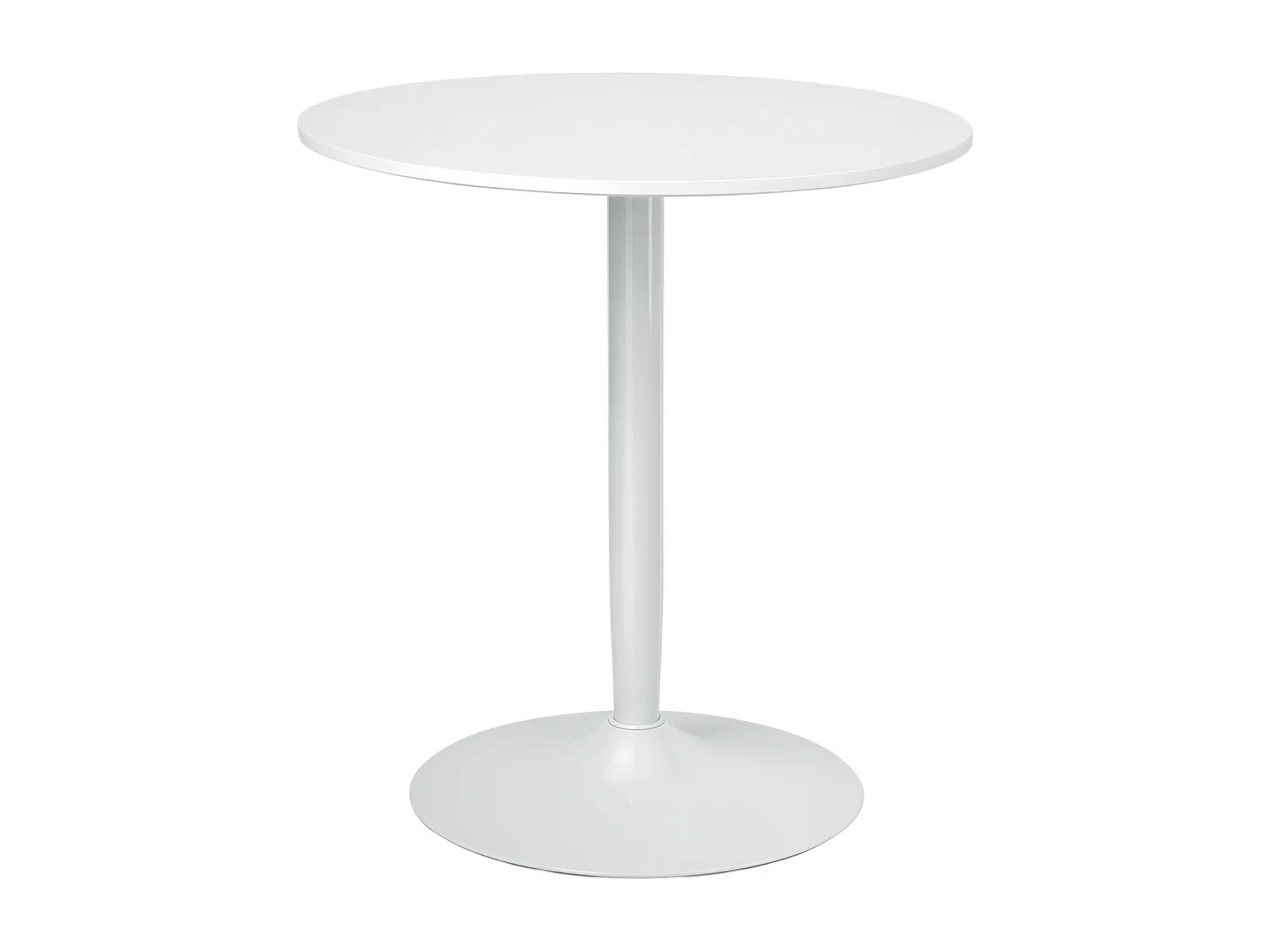 Tavolo rotondo per 2 persone in mdf e acciaio ø70x75cm bianco