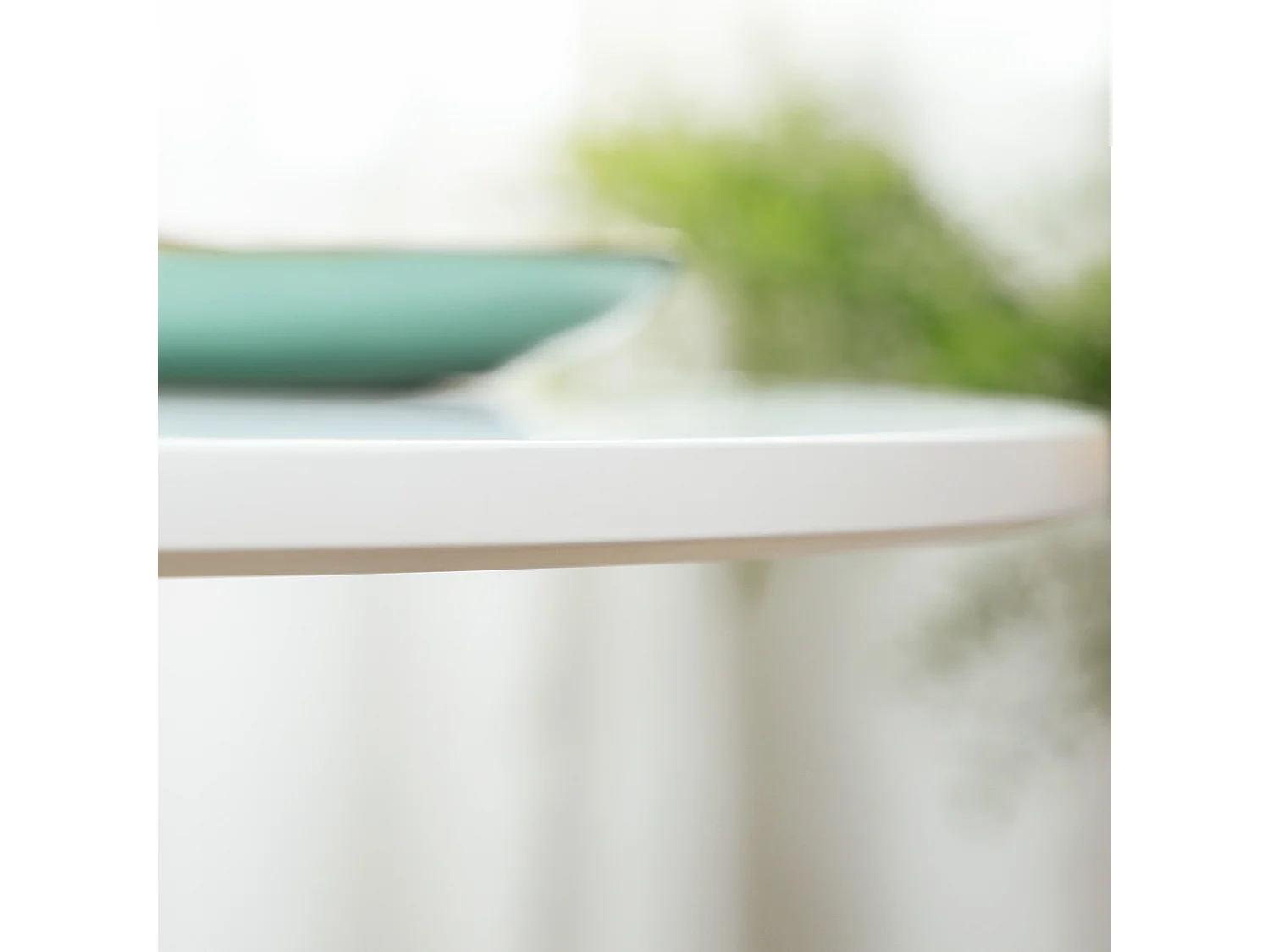 Tavolo rotondo per 2 persone in mdf e acciaio ø70x75cm bianco