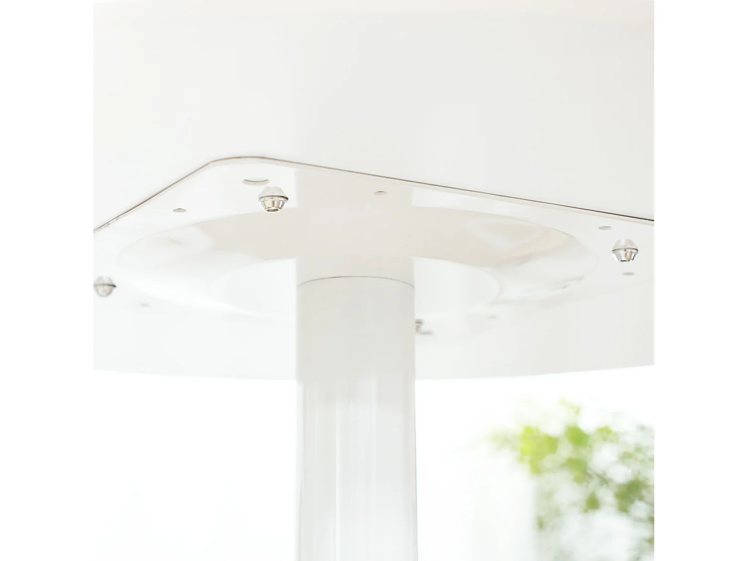 Tavolo rotondo per 2 persone in mdf e acciaio ø70x75cm bianco