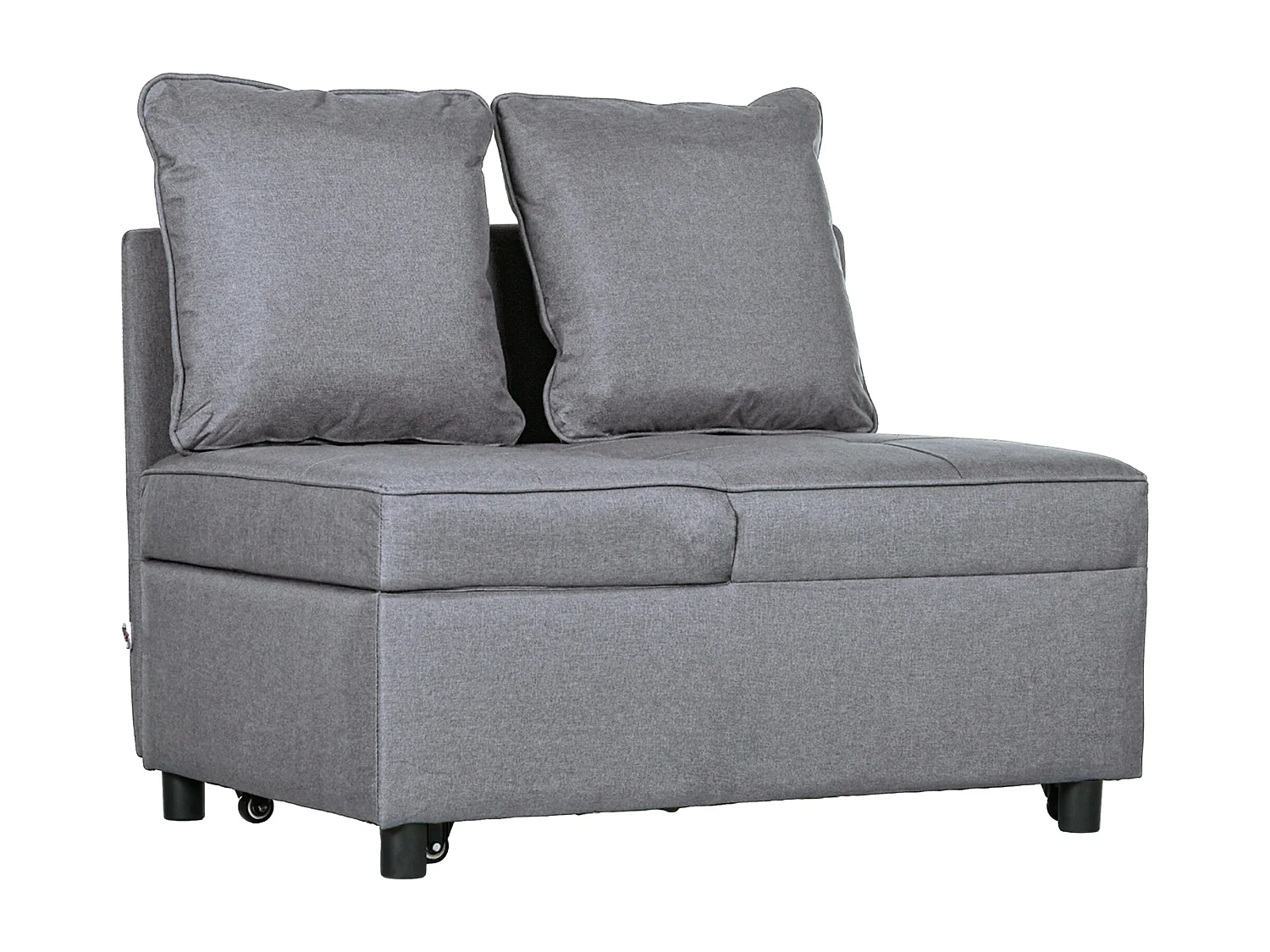 Poltrona letto 3 in 1 in tessuto effetto lino imbottita grigio scuro