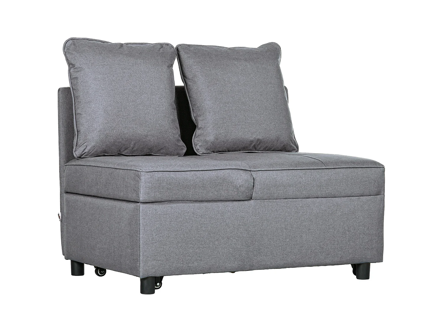 Poltrona letto 3 in 1 in tessuto effetto lino imbottita grigio scuro
