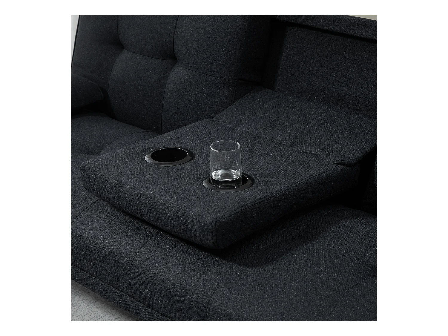 Divano letto 3  posti reclinabile con tavolino a ribalta grigio