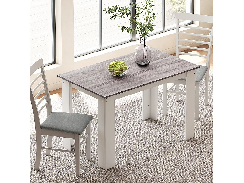 Tavolo da pranzo moderno per 4-6 persone 120x69x75cm grigio e bianco