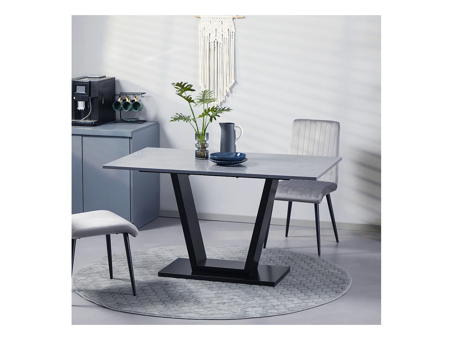 Tavolo da pranzo 4-6 persone piano effetto marmo