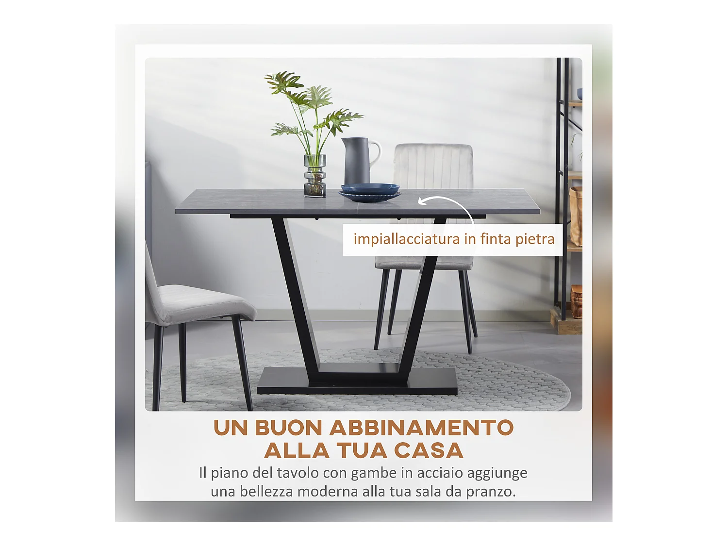 Tavolo da pranzo 4-6 persone piano effetto marmo