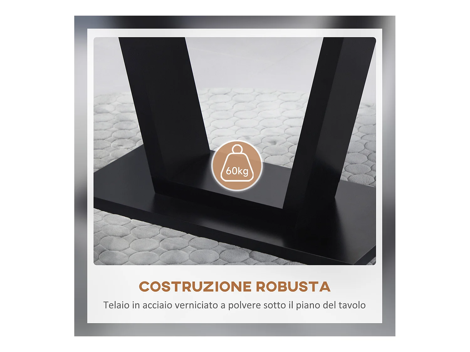 Tavolo da pranzo 4-6 persone piano effetto marmo