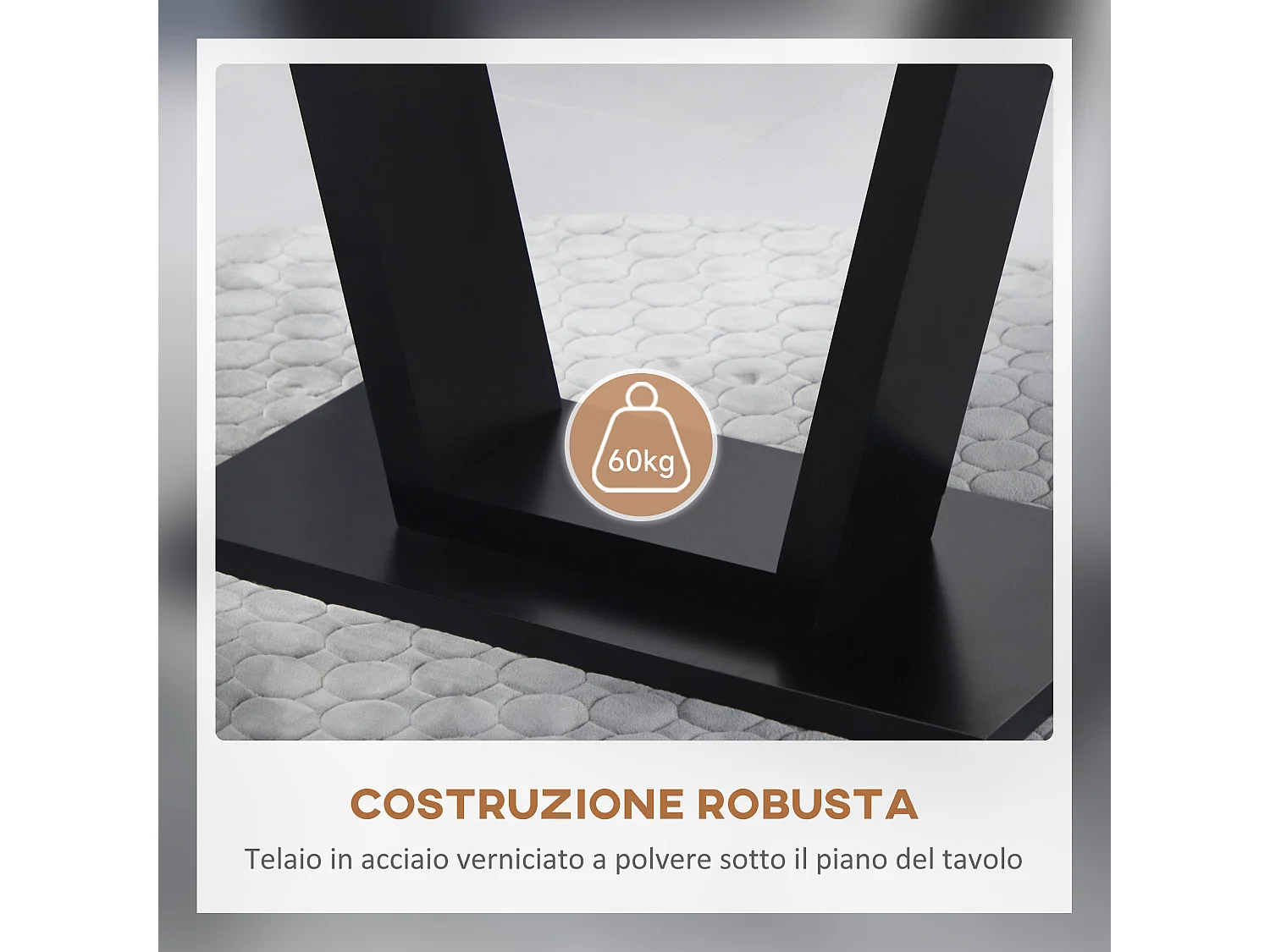 Tavolo da pranzo 4-6 persone piano effetto marmo