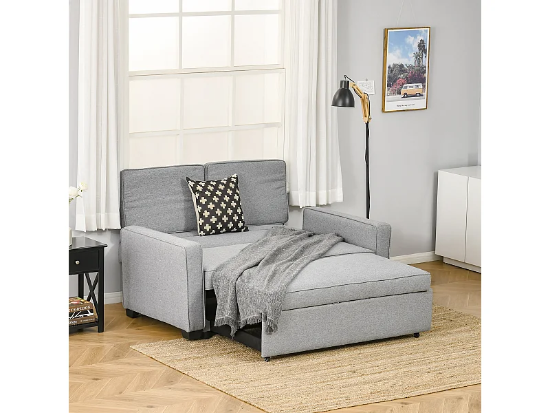 Divano 2  posti con schienale reclinabile su 3 livelli grigio