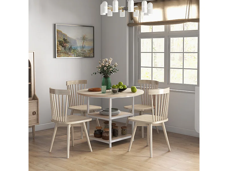 Tavolo da pranzo 4-6 persone con 2 ripiani integrati