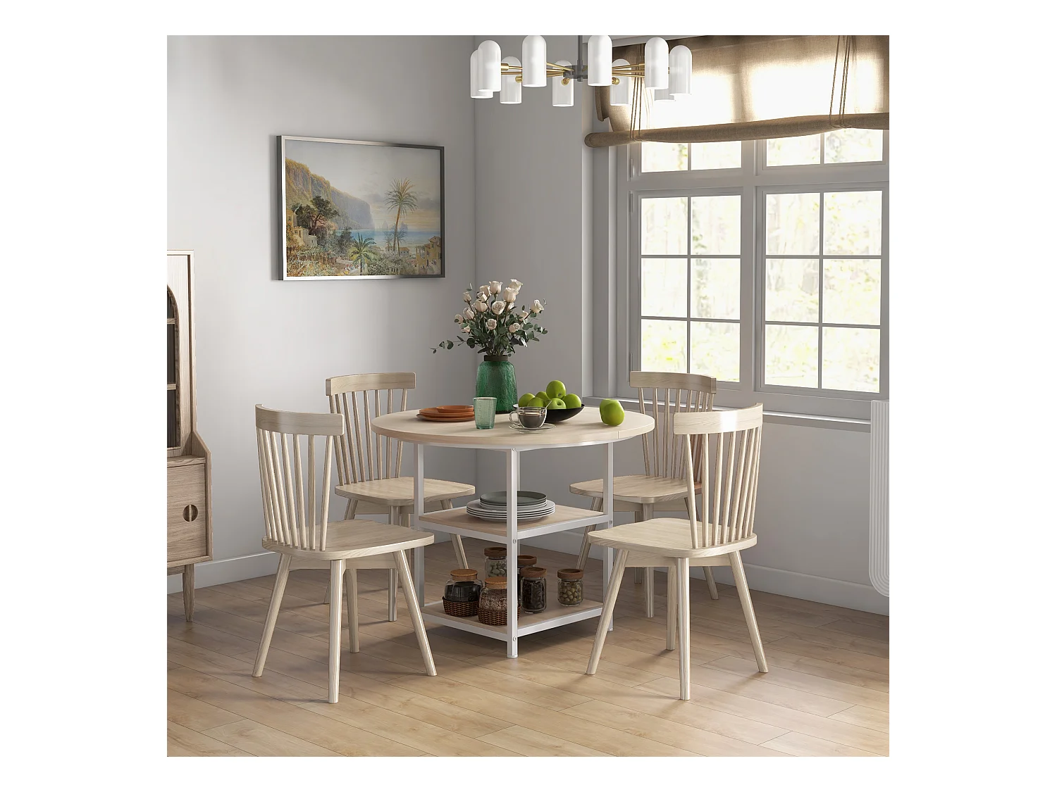 Tavolo da pranzo 4-6 persone con 2 ripiani integrati