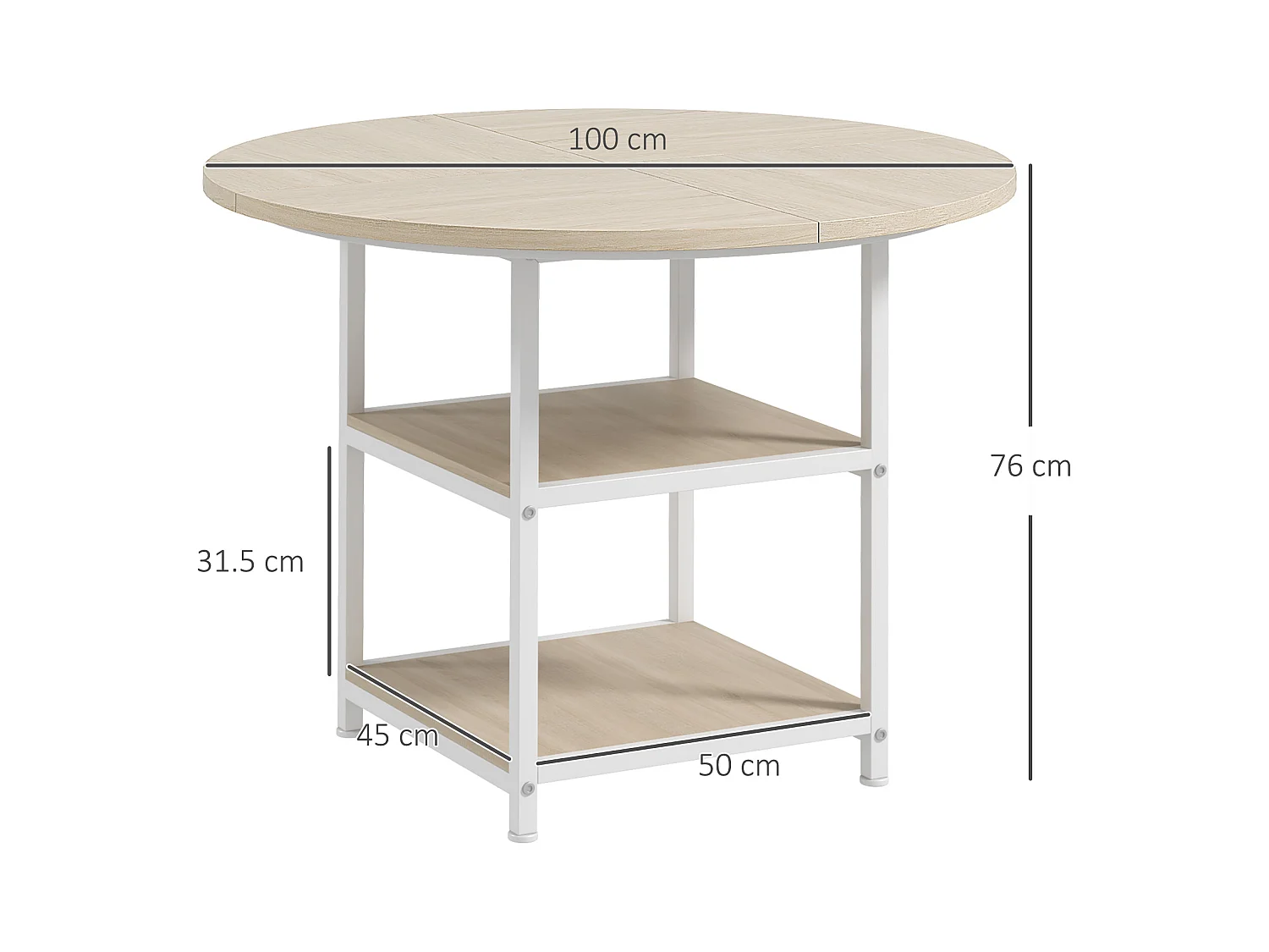 Tavolo da pranzo 4-6 persone con 2 ripiani integrati