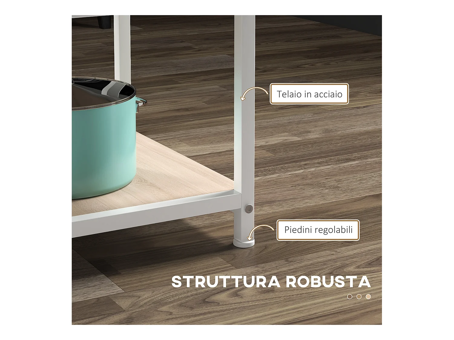 Tavolo da pranzo 4-6 persone con 2 ripiani integrati