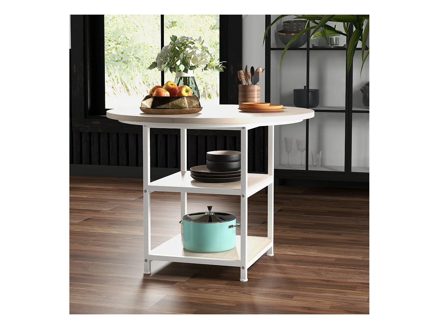 Tavolo da pranzo 4-6 persone con 2 ripiani integrati