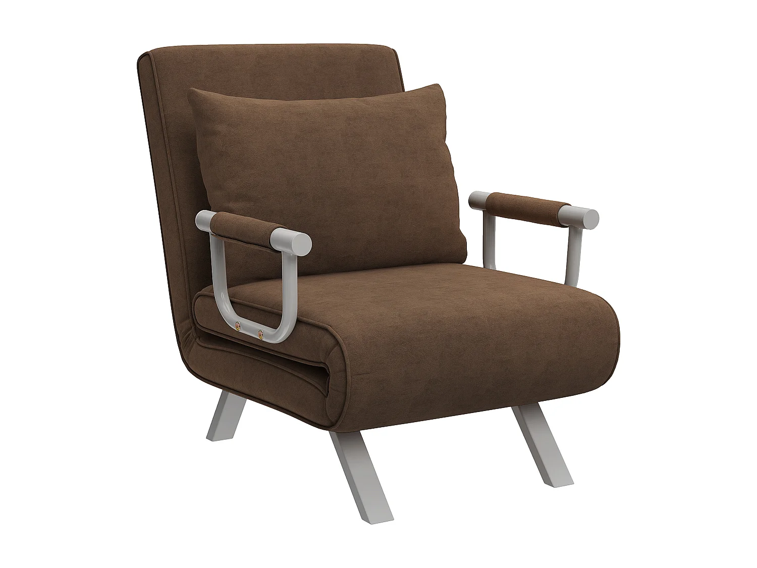 Poltrona letto con schienale reclinabile su 5 posizioni marrone