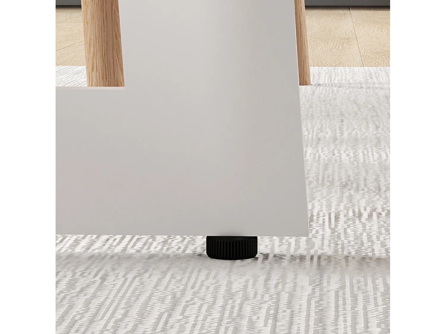 Tavolo da pranzo rotondo moderno Ø100x75cm colore legno e bianco