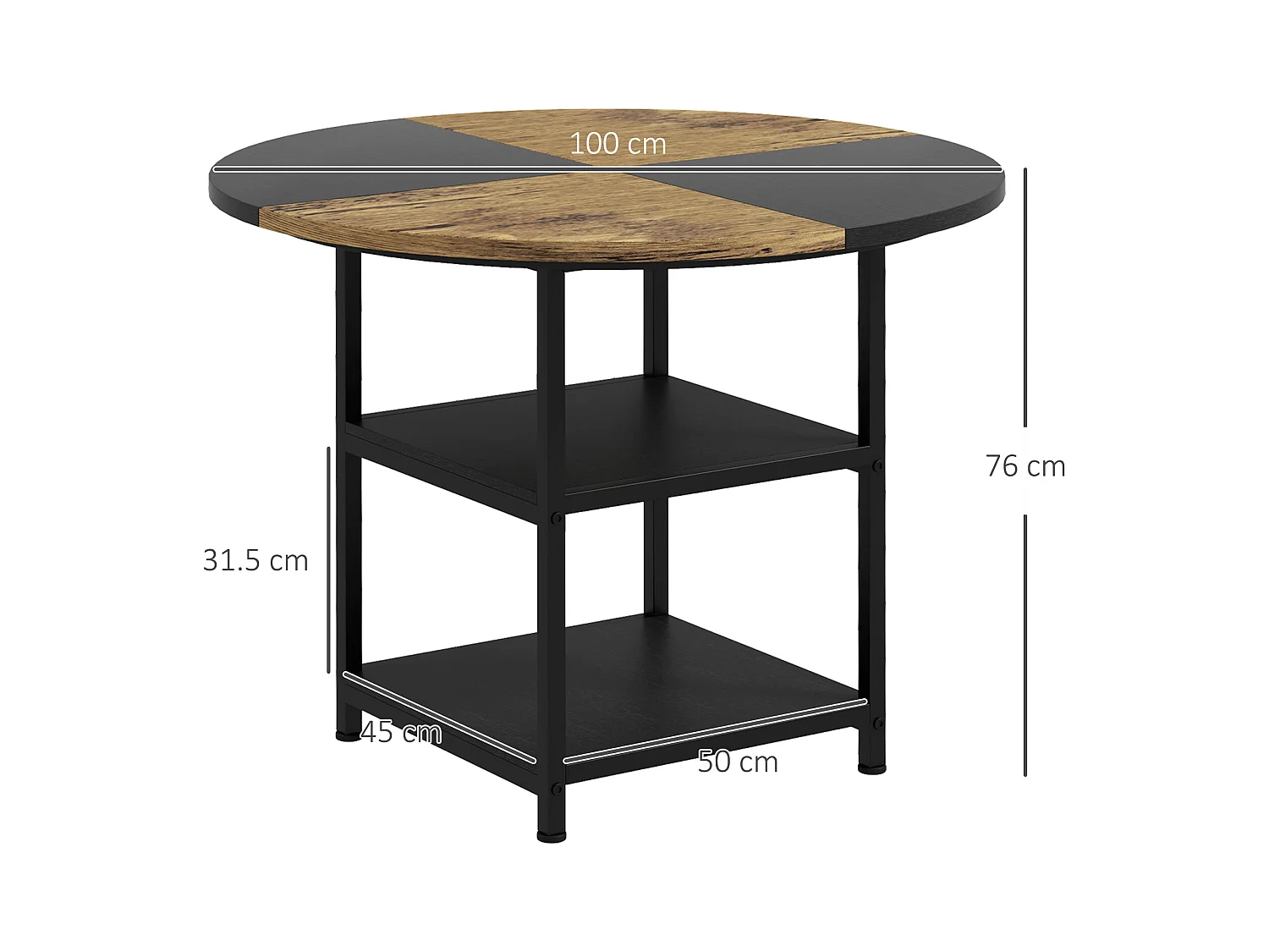Tavolo da pranzo per 4-6 persone con 2 ripiani integrati