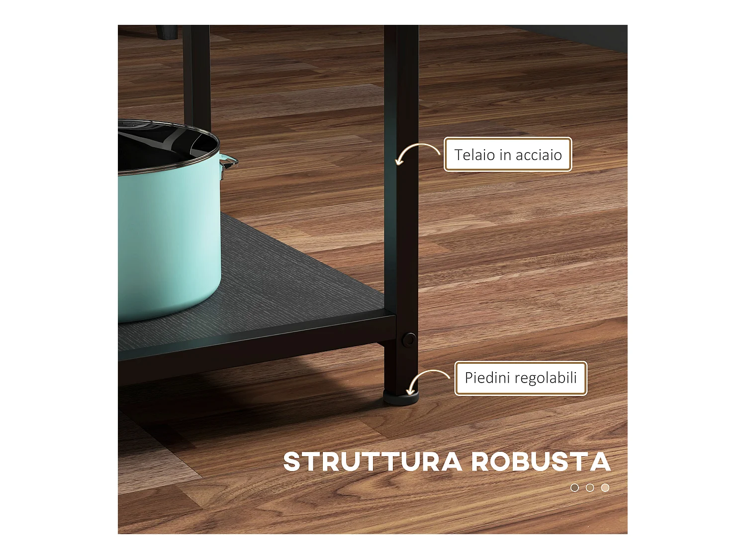 Tavolo da pranzo per 4-6 persone con 2 ripiani integrati