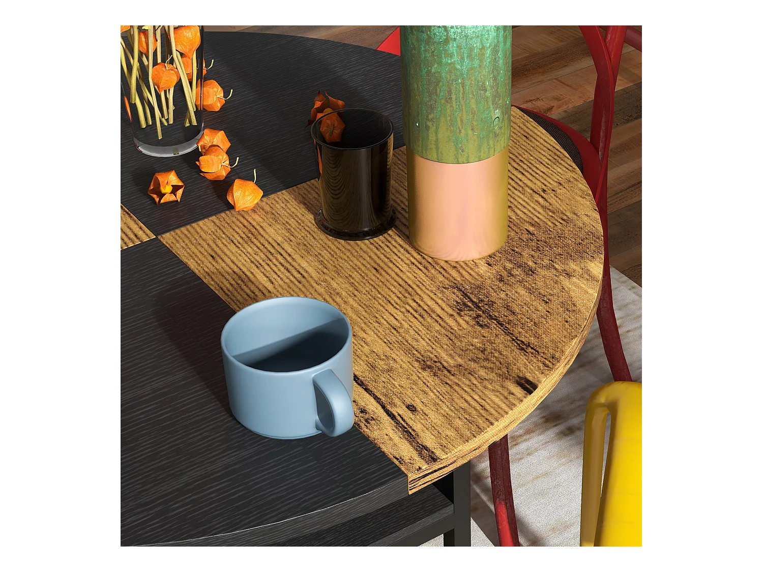 Tavolo da pranzo per 4-6 persone con 2 ripiani integrati