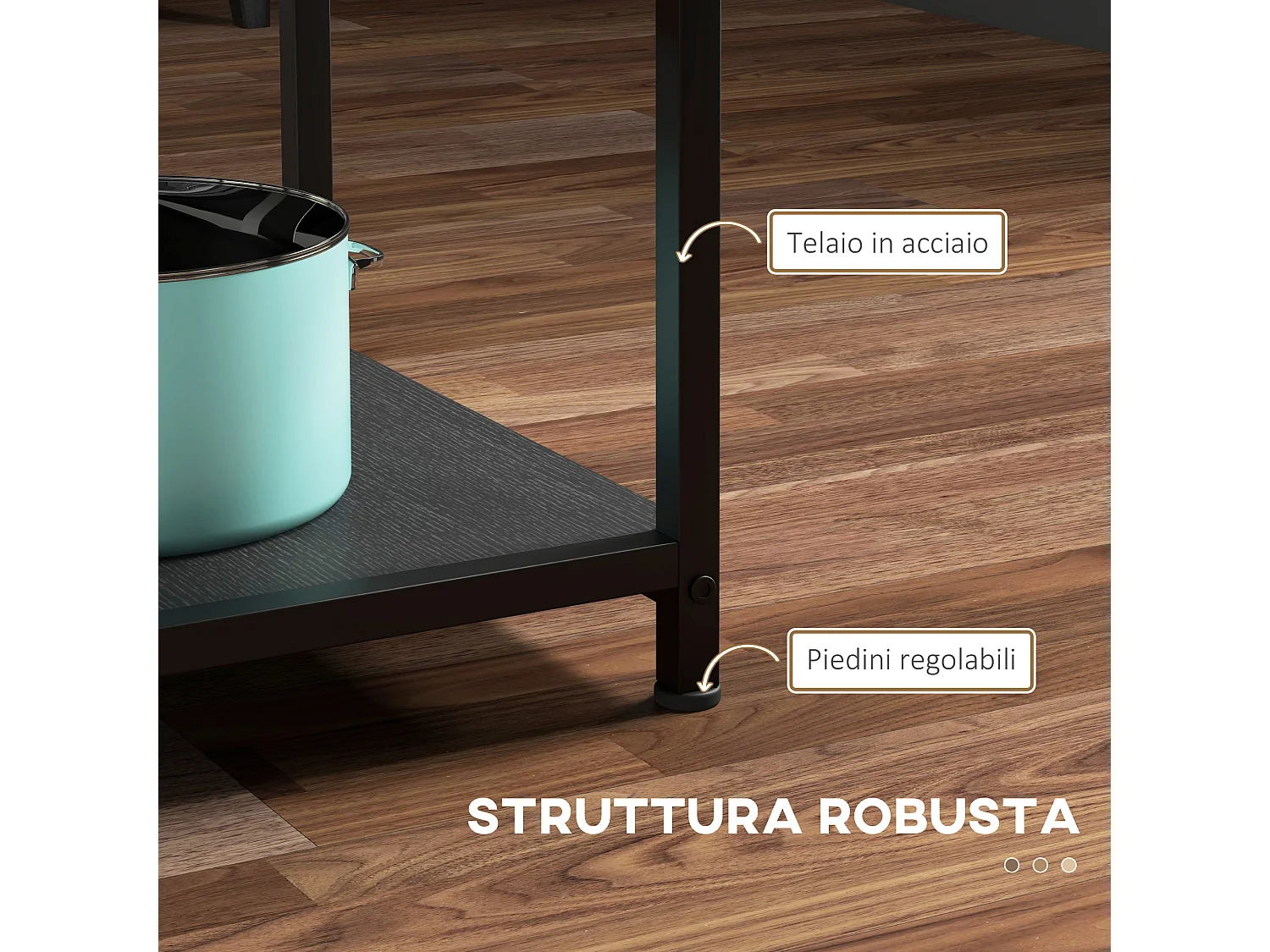 Tavolo da pranzo per 4-6 persone con 2 ripiani integrati