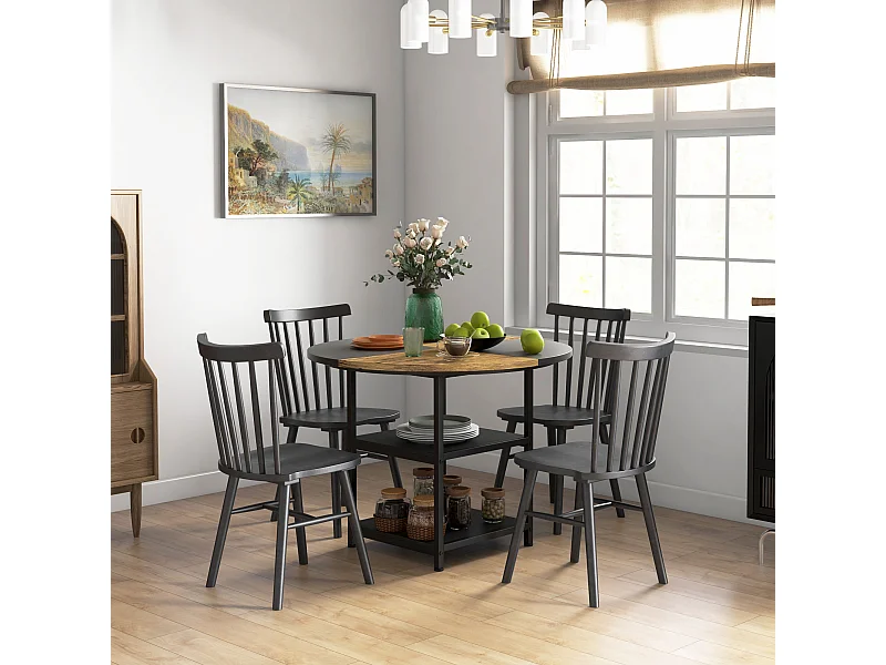 Tavolo da pranzo per 4-6 persone con 2 ripiani integrati