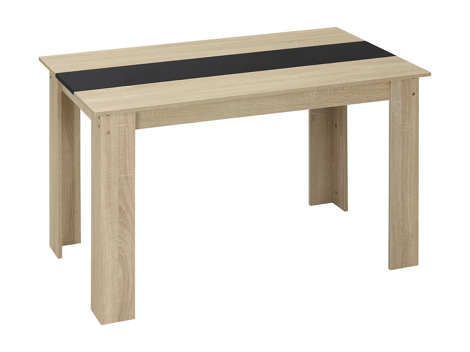 Tavolo da pranzo moderno per 4-6 persone 120x69x75cm nero e legno