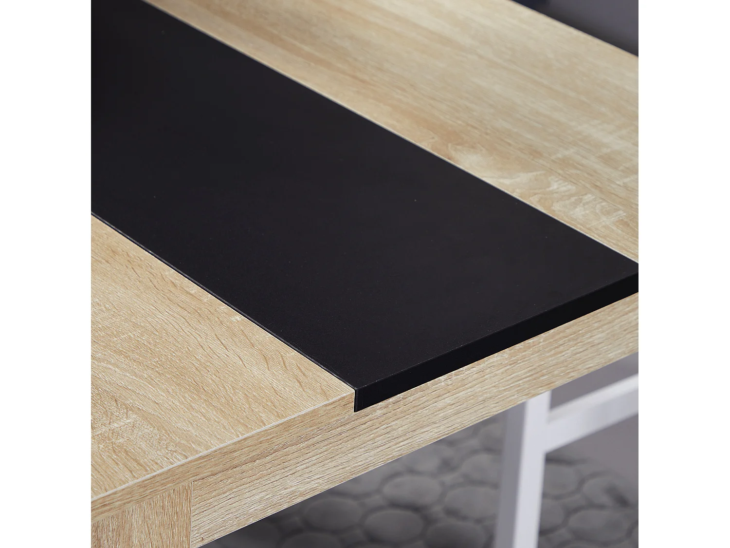 Tavolo da pranzo moderno per 4-6 persone 120x69x75cm nero e legno
