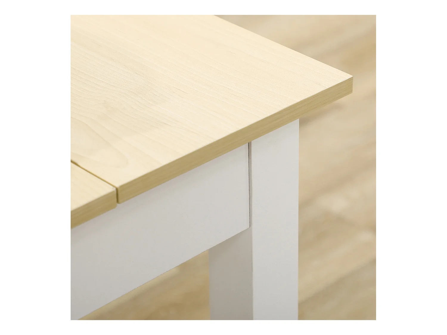 Tavolo da pranzo per 4-6 persone design moderno bianco e legno