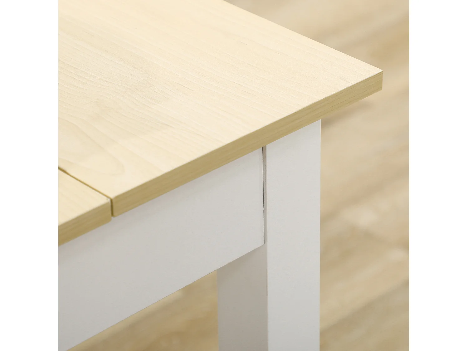 Tavolo da pranzo per 4-6 persone design moderno bianco e legno