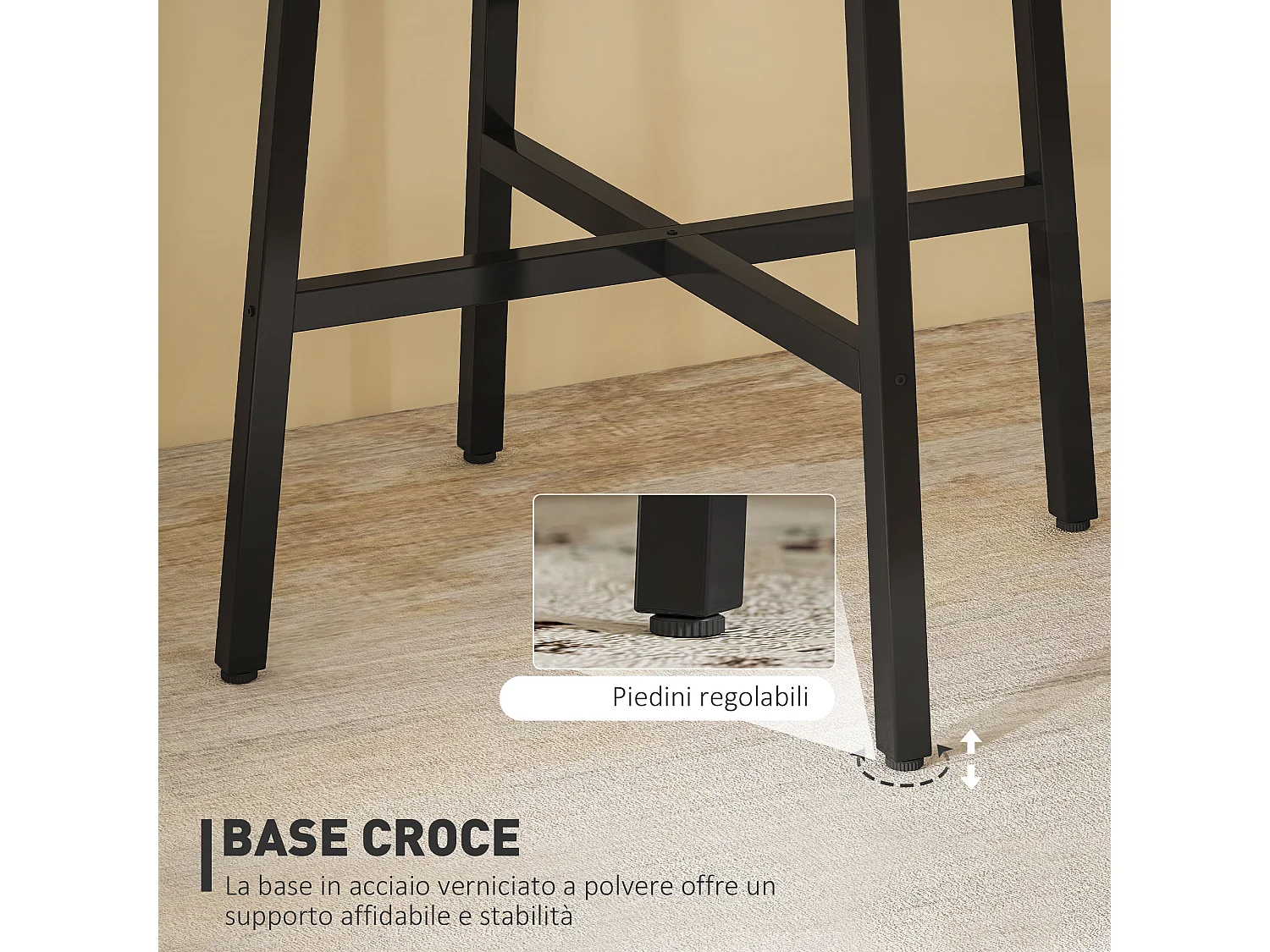 Tavolo da pranzo rotondo in stile industriale per 2 persone nero legno