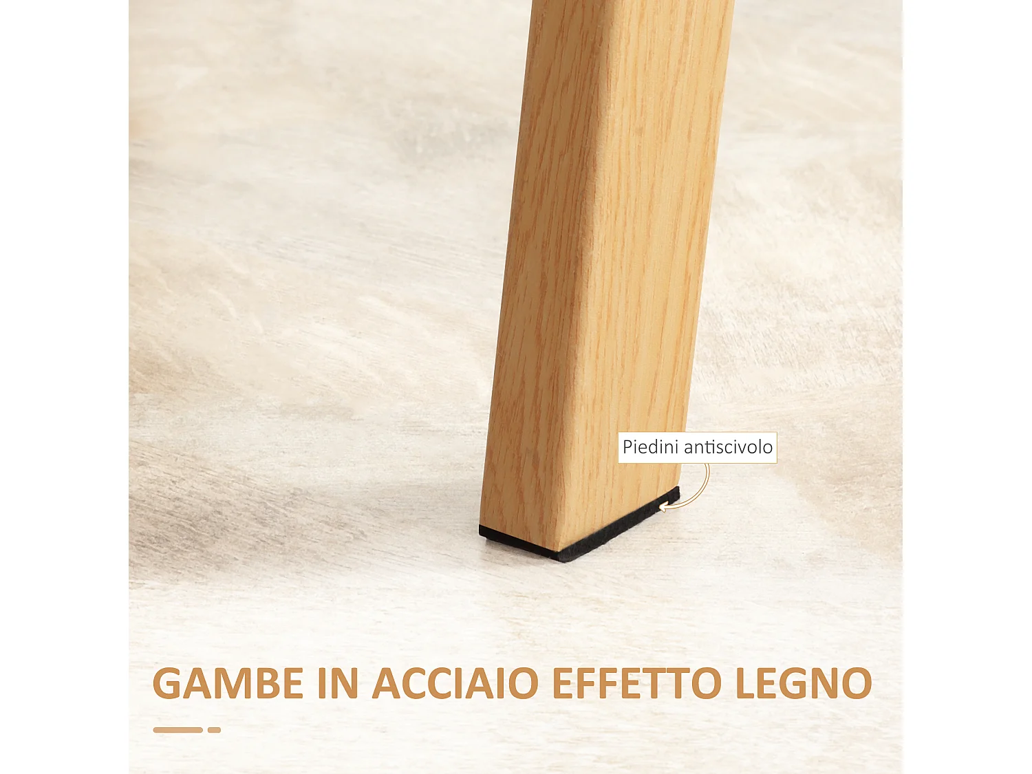 Tavolo da pranzo rettangolare per 4 persone in acciaio e vetro