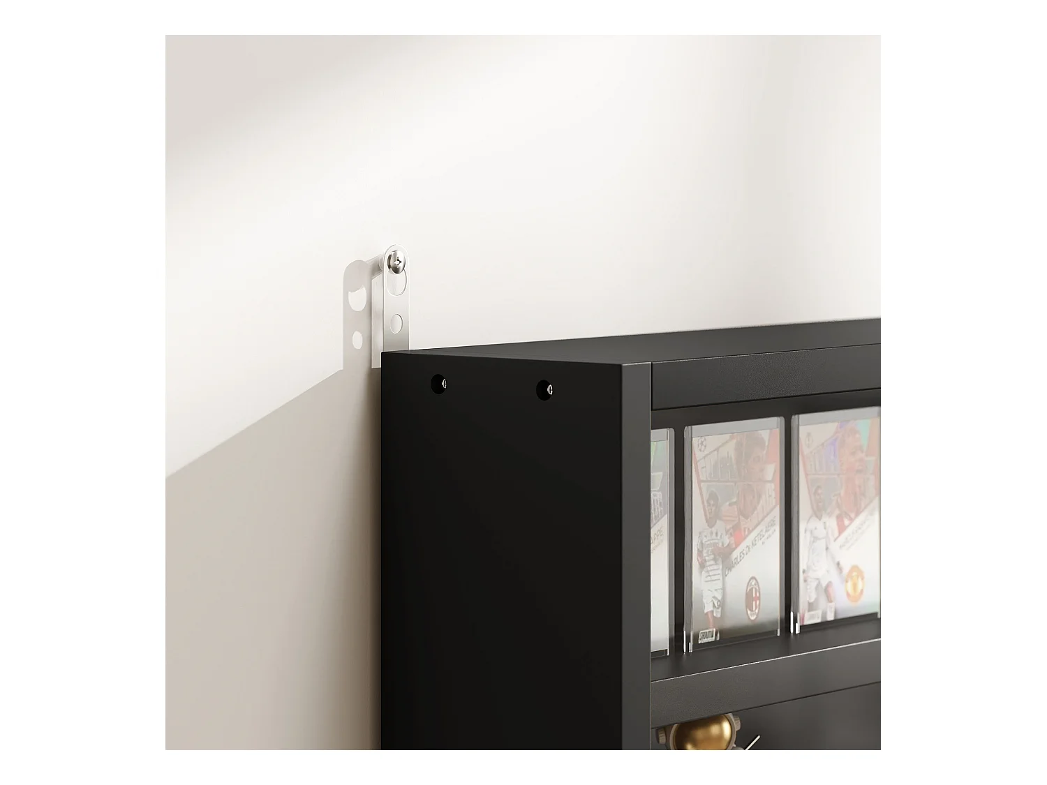 Vetrinetta per collezionismo 4 mensole regolabili 80x9.5x60cm