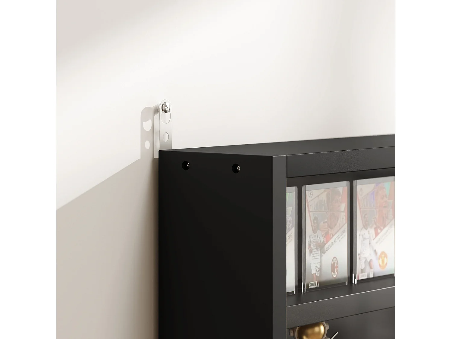 Vetrinetta per collezionismo 4 mensole regolabili 80x9.5x60cm