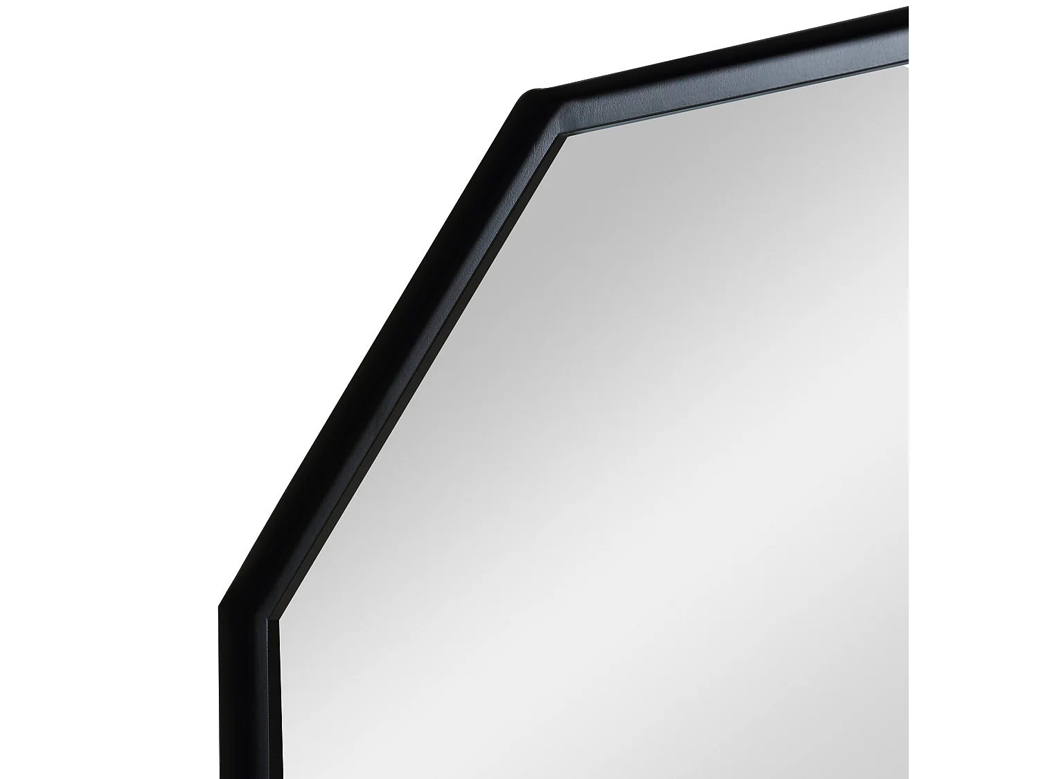 Specchio da parete ottagonale in metallo e legno 61x61cm nero