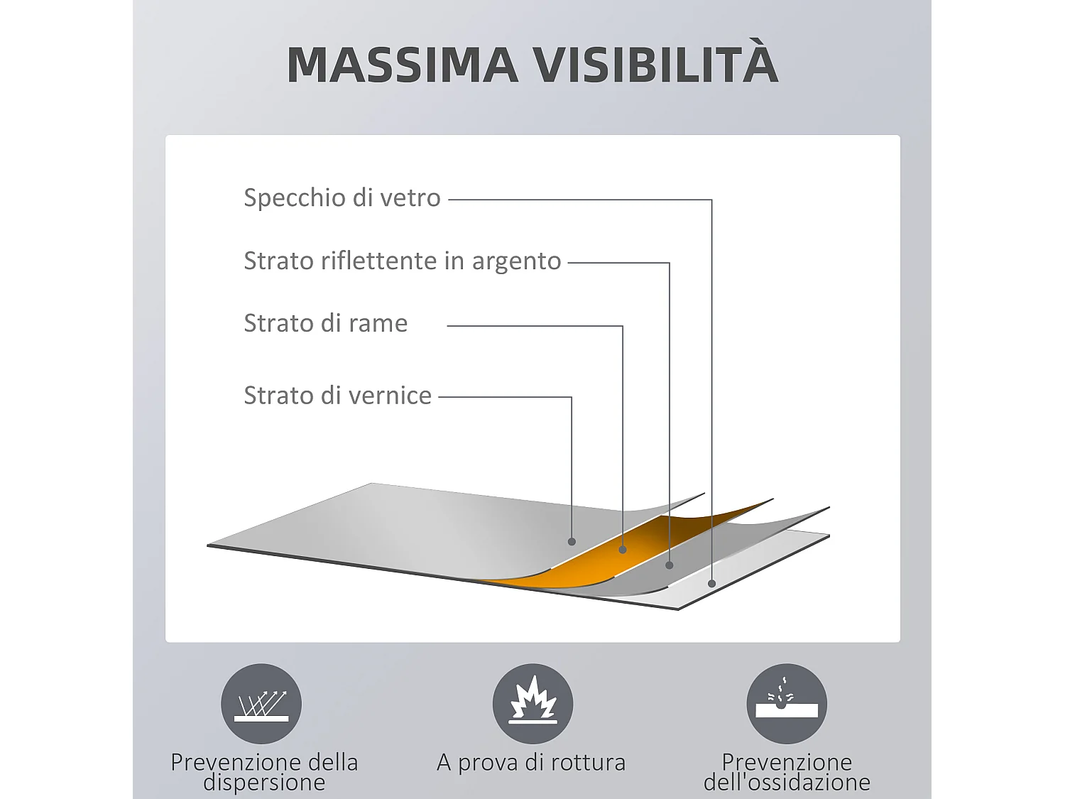 Specchio da parete in legno di pino e ganci inclusi 45x125cm