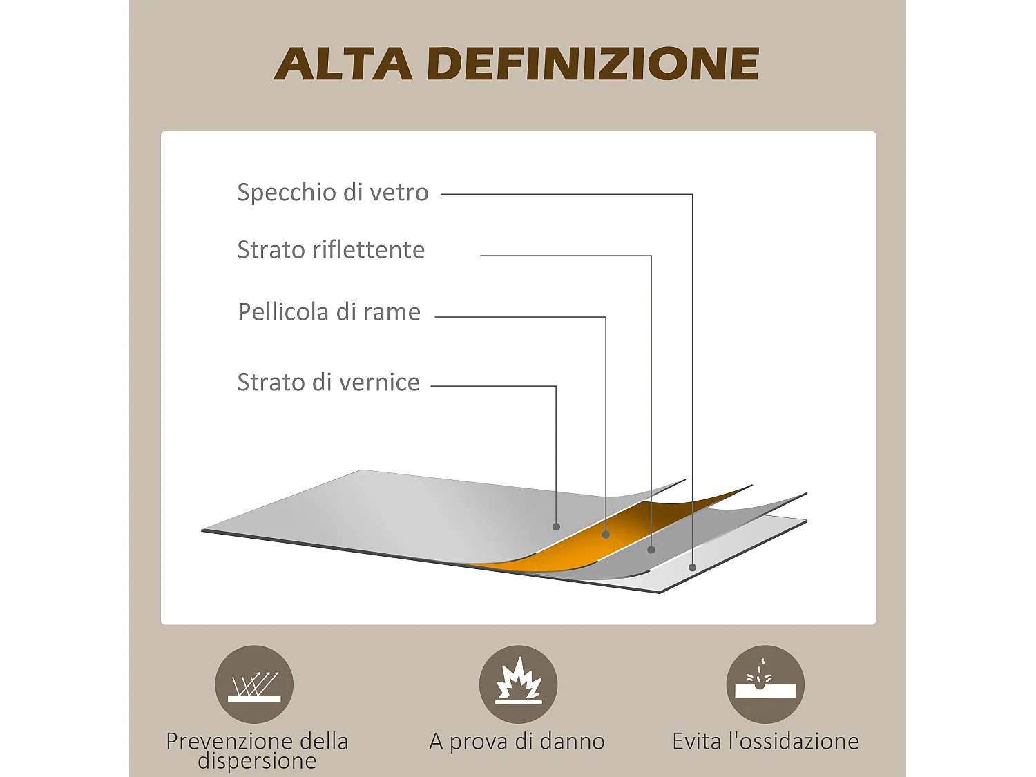Specchio ad arco con montaggio a parete in vetro e metallo nero