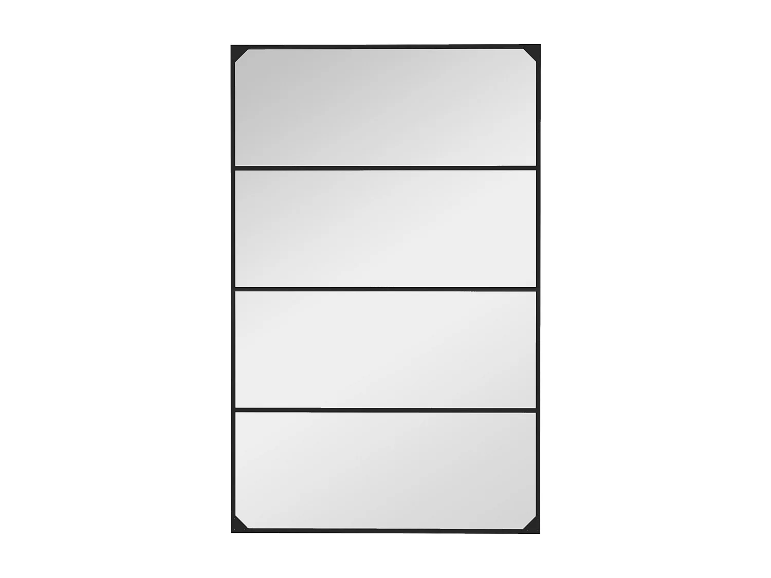 Specchio da parete in stile industriale con 4 ganci 109x2x69 cm nero