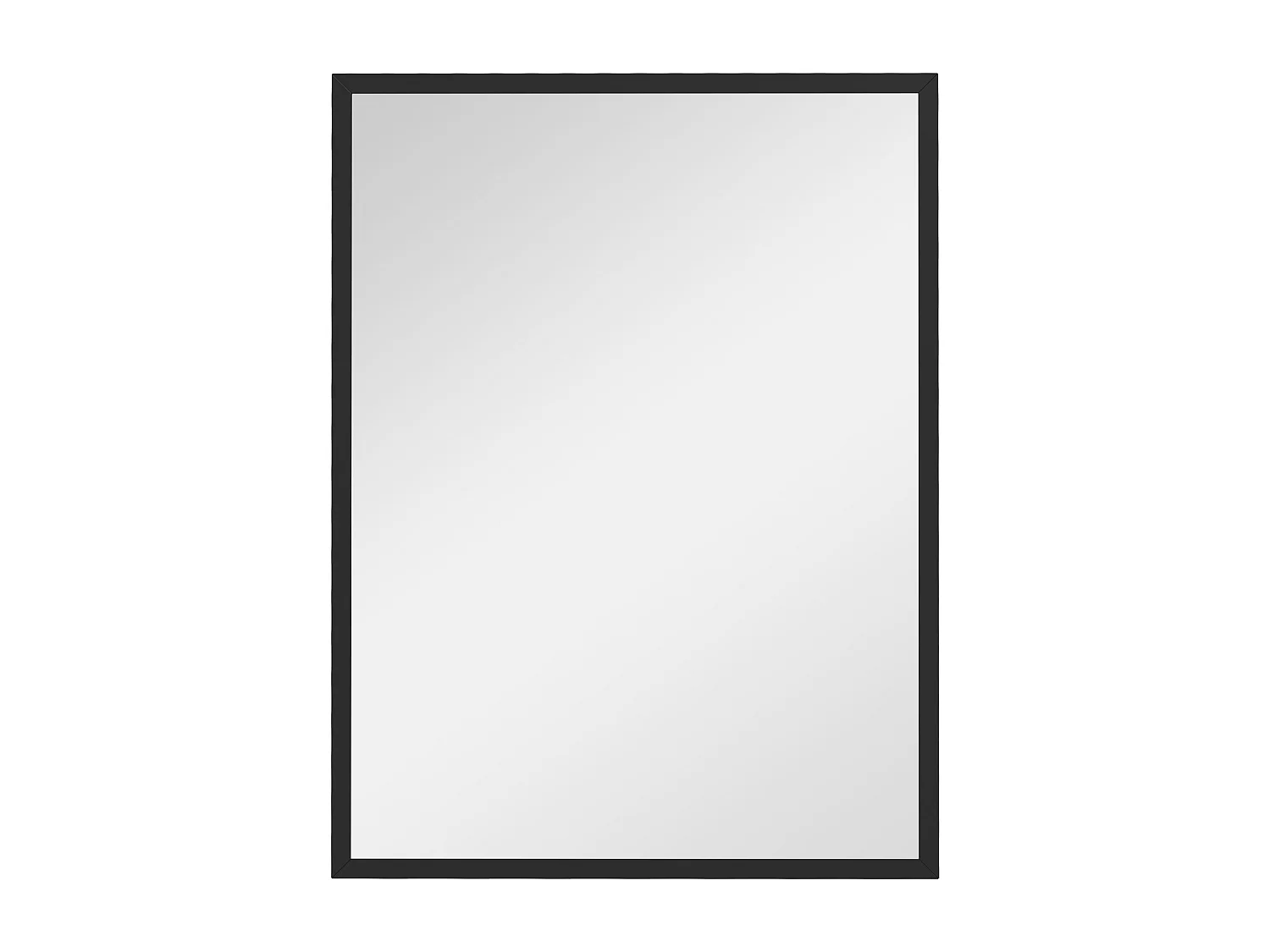 Specchio da parete rettangolare in vetro e mdf con ganci nero