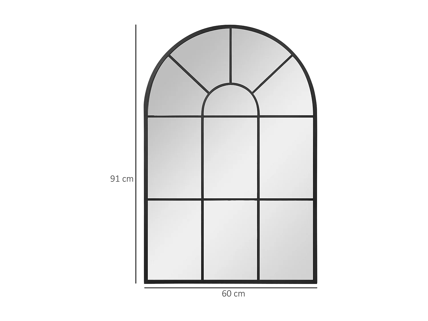Specchio a muro 91x60 cm per camera da letto e soggiorno nero