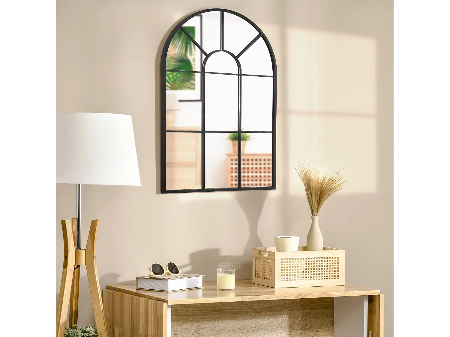 Specchio a muro 91x60 cm per camera da letto e soggiorno nero